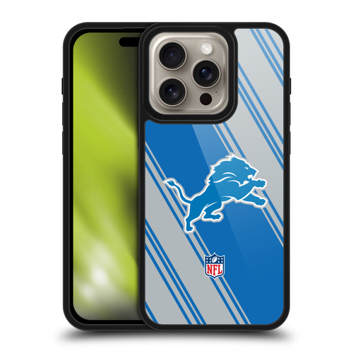 NFL Detroit Lions Artwork Stripes Gel Armour Case For Apple iPhone 16 Pro