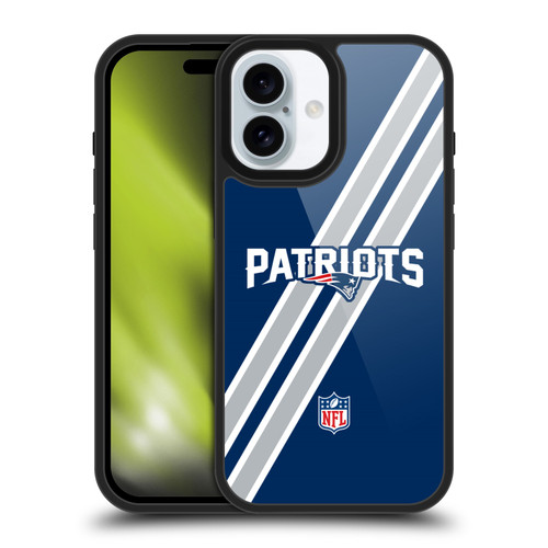 NFL New England Patriots Logo Stripes Gel Armour Case For Apple iPhone 16 NFL New England Patriots Logo Stripes Gel Armour Case For Apple iPhone 16