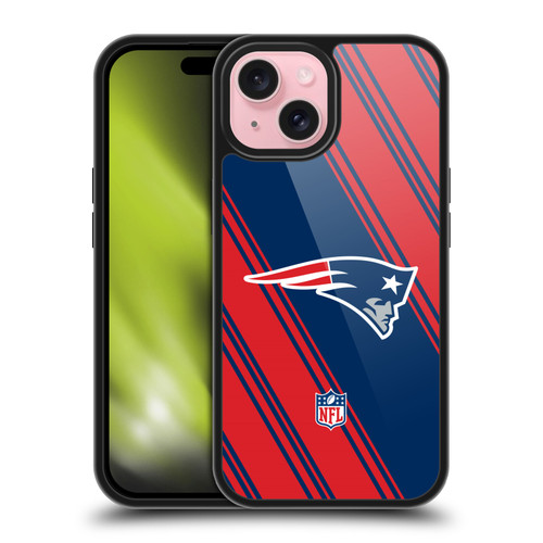 NFL New England Patriots Artwork Stripes Gel Armour Case For Apple iPhone 15