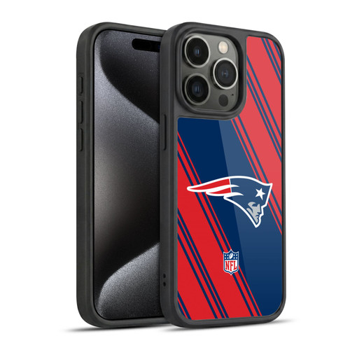 NFL New England Patriots Artwork Stripes Gel Armour Case For Apple iPhone 15 Pro