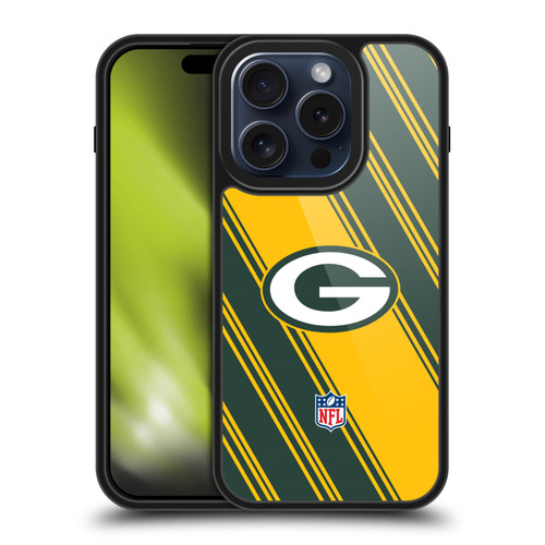NFL Green Bay Packers Artwork Stripes Gel Armour Case For Apple iPhone 15 Pro