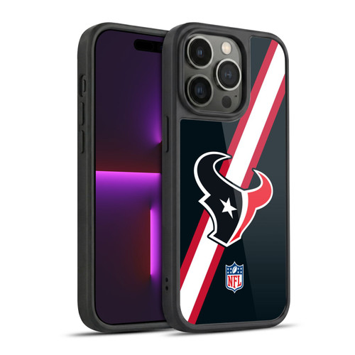 NFL Houston Texans Logo Stripes Gel Armour Case For Apple iPhone 14 Pro