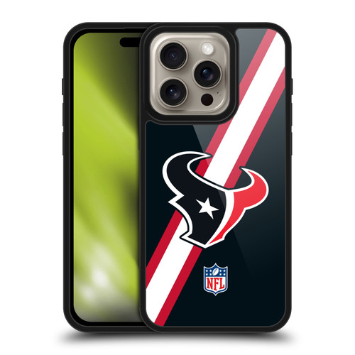 NFL Houston Texans Logo Stripes Gel Armour Case For Apple iPhone 16 Pro