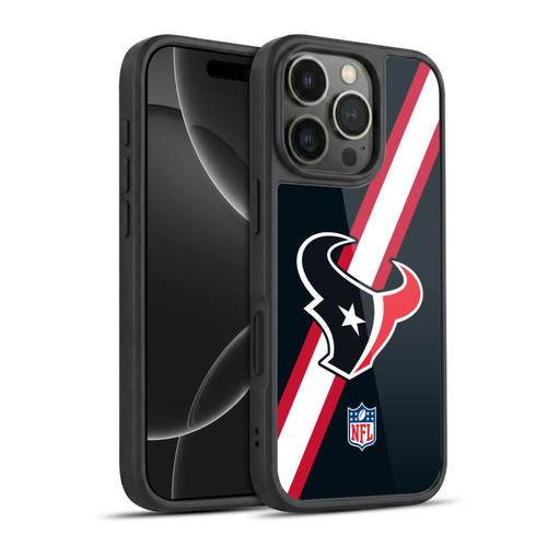 NFL Houston Texans Logo Stripes Gel Armour Case For Apple iPhone 16 Pro