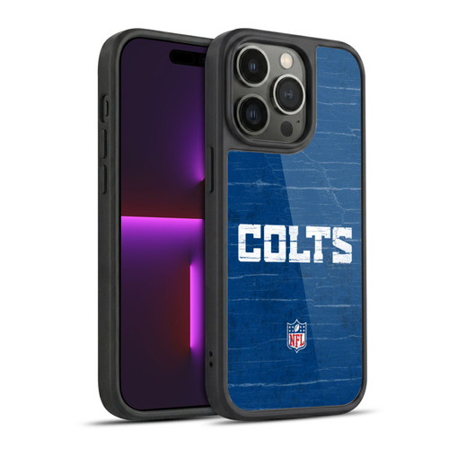 NFL Indianapolis Colts Logo Distressed Look Gel Armour Case For Apple iPhone 14 Pro