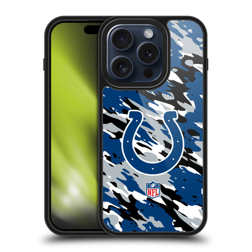 NFL Indianapolis Colts Logo Camou Gel Armour Case For Apple iPhone 15 Pro