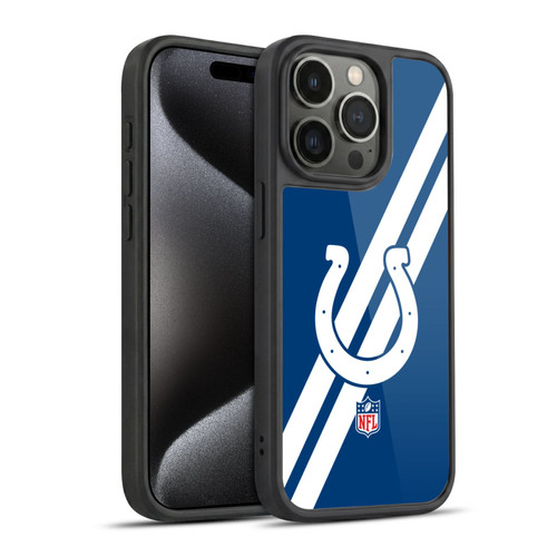 NFL Indianapolis Colts Logo Stripes Gel Armour Case For Apple iPhone 15 Pro