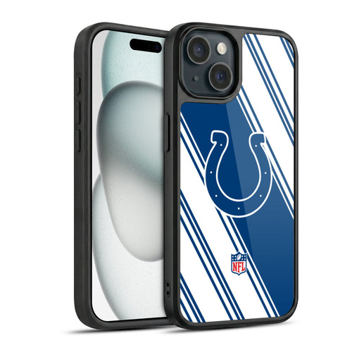 NFL Indianapolis Colts Artwork Stripes Gel Armour Case For Apple iPhone 15
