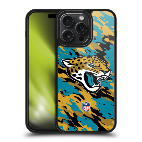 NFL Jacksonville Jaguars Logo Camou Gel Armour Case For Apple iPhone 15 Pro Max