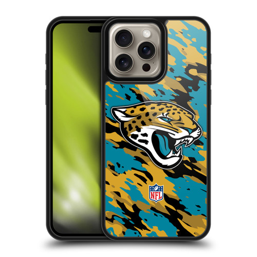 NFL Jacksonville Jaguars Logo Camou Gel Armour Case For Apple iPhone 16 Pro Max
