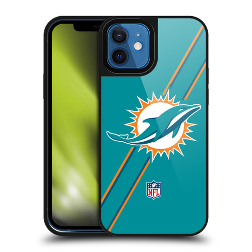 NFL Miami Dolphins Logo Stripes Gel Armour Case For Apple iPhone 12 / iPhone 12 Pro