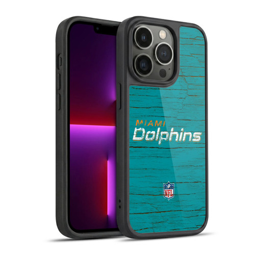 NFL Miami Dolphins Logo Distressed Look Gel Armour Case For Apple iPhone 13 Pro