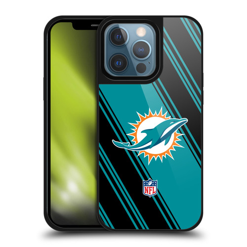 NFL Miami Dolphins Artwork Stripes Gel Armour Case For Apple iPhone 13 Pro