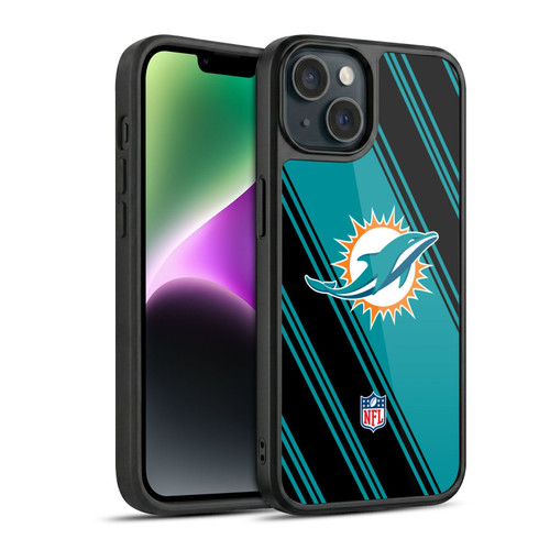 NFL Miami Dolphins Artwork Stripes Gel Armour Case For Apple iPhone 14