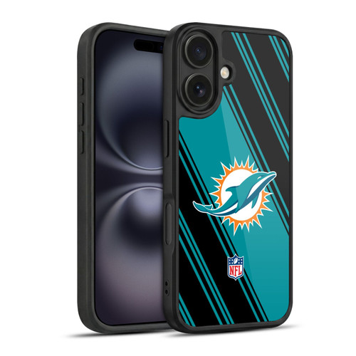 NFL Miami Dolphins Artwork Stripes Gel Armour Case For Apple iPhone 16