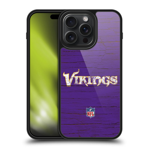 NFL Minnesota Vikings Logo Distressed Look Gel Armour Case For Apple iPhone 15 Pro Max