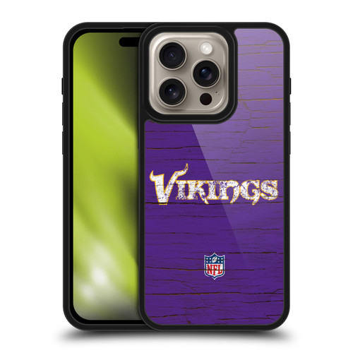 NFL Minnesota Vikings Logo Distressed Look Gel Armour Case For Apple iPhone 16 Pro