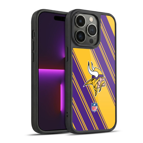 NFL Minnesota Vikings Artwork Stripes Gel Armour Case For Apple iPhone 14 Pro