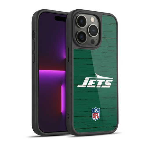 NFL New York Jets Logo Distressed Look Gel Armour Case For Apple iPhone 14 Pro