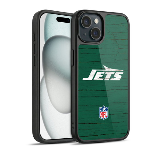 NFL New York Jets Logo Distressed Look Gel Armour Case For Apple iPhone 15