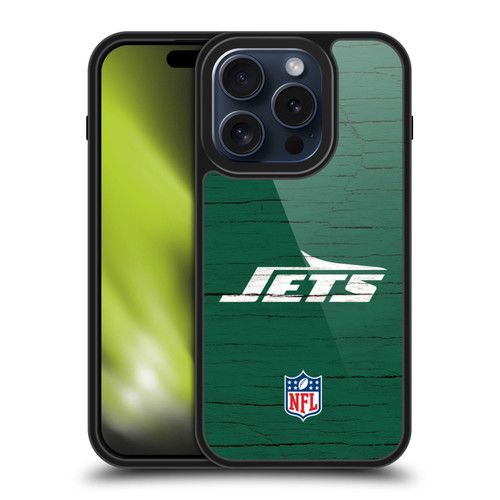 NFL New York Jets Logo Distressed Look Gel Armour Case For Apple iPhone 15 Pro