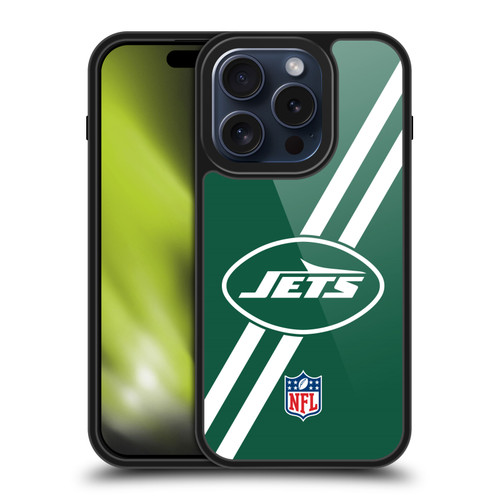 NFL New York Jets Logo Stripes Gel Armour Case For Apple iPhone 15 Pro