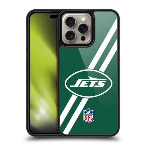 NFL New York Jets Logo Stripes Gel Armour Case For Apple iPhone 16 Pro Max