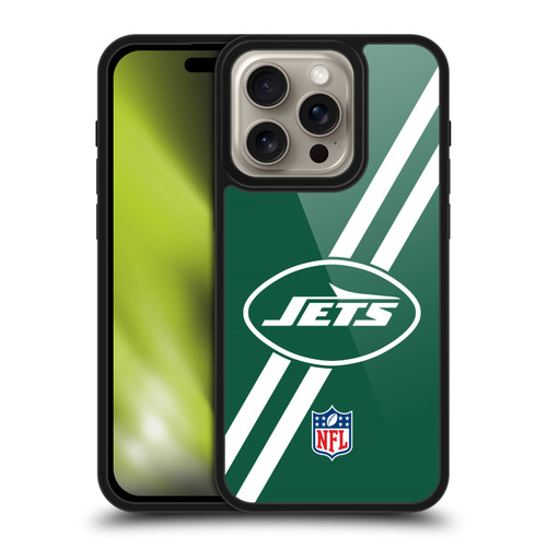 NFL New York Jets Logo Stripes Gel Armour Case For Apple iPhone 16 Pro