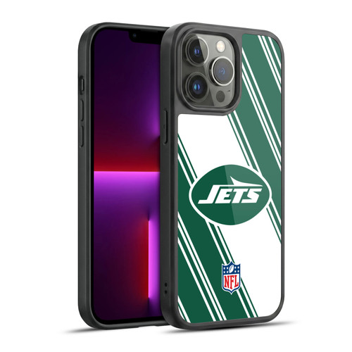 NFL New York Jets Artwork Stripes Gel Armour Case For Apple iPhone 13 Pro Max