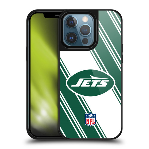 NFL New York Jets Artwork Stripes Gel Armour Case For Apple iPhone 13 Pro