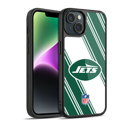 NFL New York Jets Artwork Stripes Gel Armour Case For Apple iPhone 14