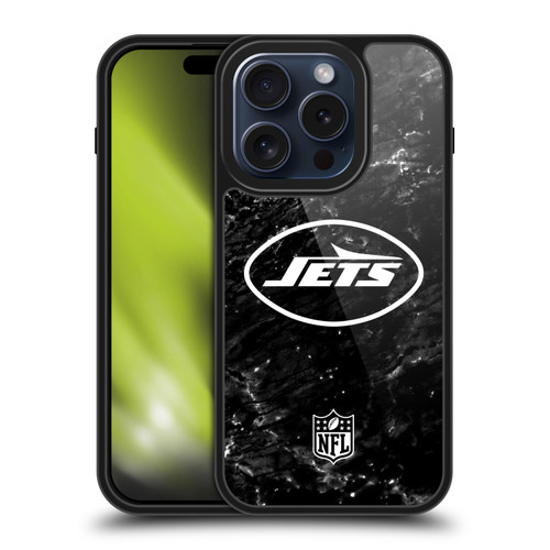 NFL New York Jets Artwork Marble Gel Armour Case For Apple iPhone 15 Pro