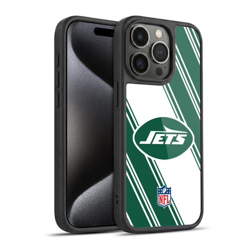 NFL New York Jets Artwork Stripes Gel Armour Case For Apple iPhone 15 Pro