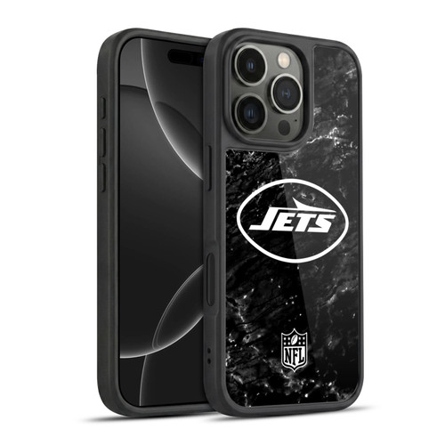 NFL New York Jets Artwork Marble Gel Armour Case For Apple iPhone 16 Pro