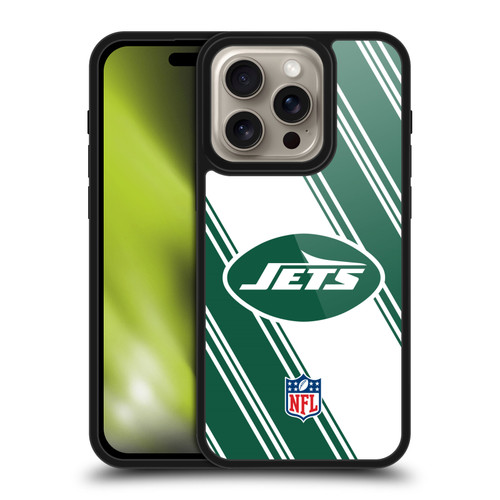NFL New York Jets Artwork Stripes Gel Armour Case For Apple iPhone 16 Pro