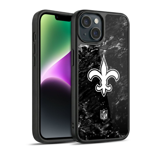 NFL New Orleans Saints Artwork Marble Gel Armour Case For Apple iPhone 14