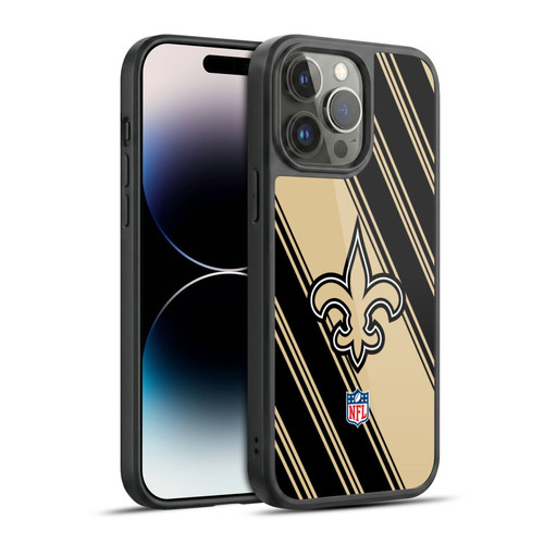 NFL New Orleans Saints Artwork Stripes Gel Armour Case For Apple iPhone 14 Pro Max