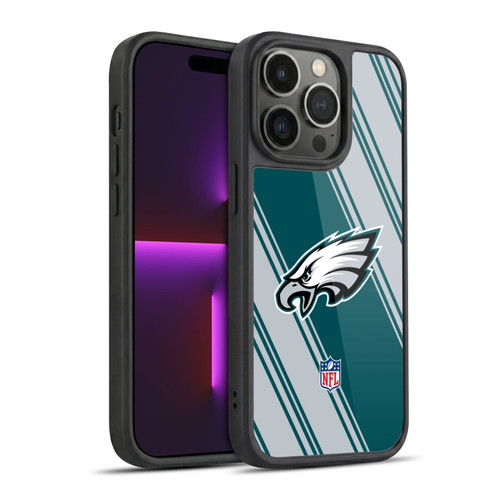 NFL Philadelphia Eagles Artwork Stripes Gel Armour Case For Apple iPhone 14 Pro