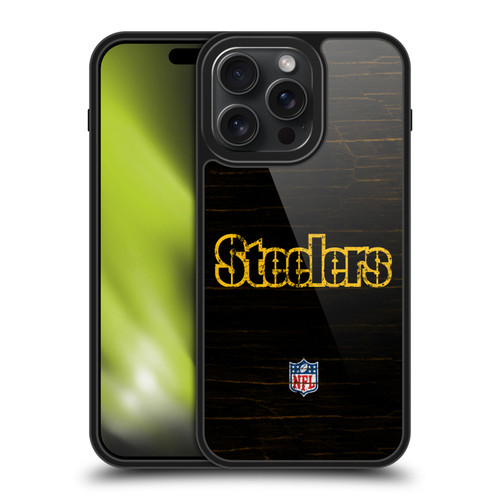 NFL Pittsburgh Steelers Logo Distressed Look Gel Armour Case For Apple iPhone 15 Pro Max NFL Pittsburgh Steelers Logo Distressed Look Gel Armour Case For Apple iPhone 15 Pro Max
