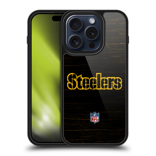 NFL Pittsburgh Steelers Logo Distressed Look Gel Armour Case For Apple iPhone 15 Pro