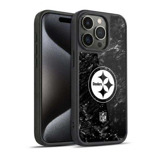 NFL Pittsburgh Steelers Artwork Marble Gel Armour Case For Apple iPhone 15 Pro