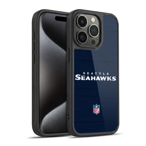 NFL Seattle Seahawks Logo Distressed Look Gel Armour Case For Apple iPhone 15 Pro