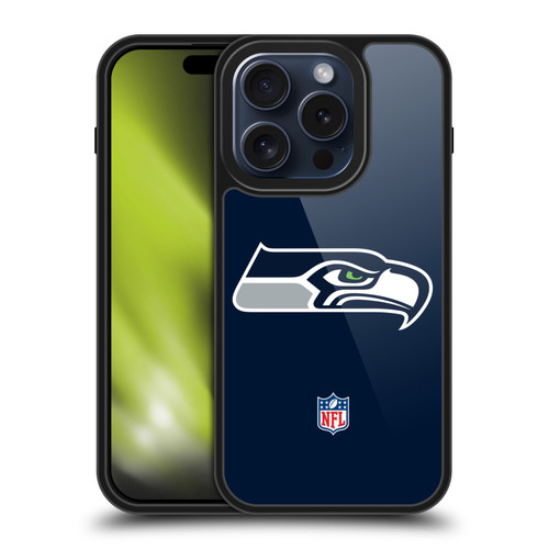 NFL Seattle Seahawks Logo Plain Gel Armour Case For Apple iPhone 15 Pro
