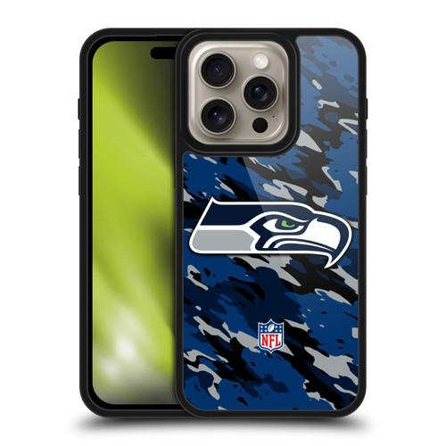 NFL Seattle Seahawks Logo Camou Gel Armour Case For Apple iPhone 16 Pro