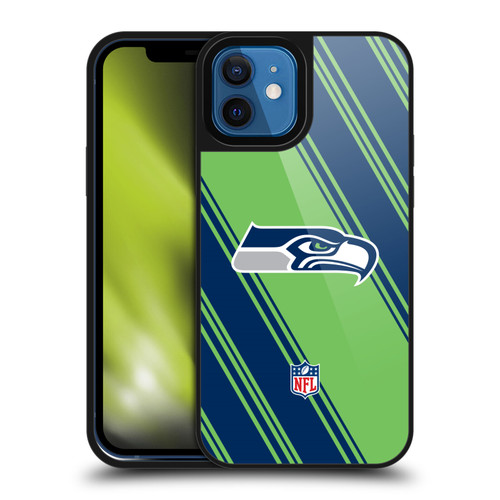 NFL Seattle Seahawks Artwork Stripes Gel Armour Case For Apple iPhone 12 / iPhone 12 Pro
