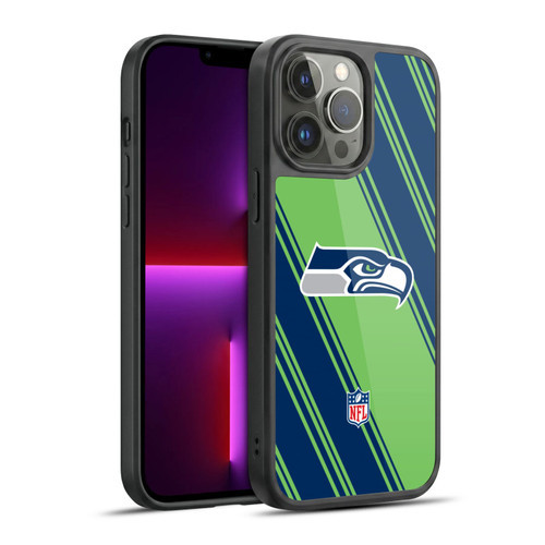 NFL Seattle Seahawks Artwork Stripes Gel Armour Case For Apple iPhone 13 Pro Max