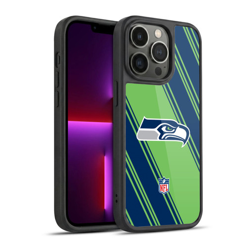 NFL Seattle Seahawks Artwork Stripes Gel Armour Case For Apple iPhone 13 Pro