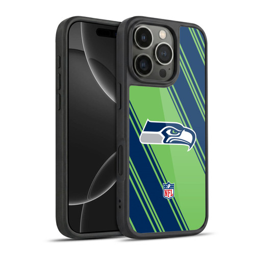 NFL Seattle Seahawks Artwork Stripes Gel Armour Case For Apple iPhone 16 Pro