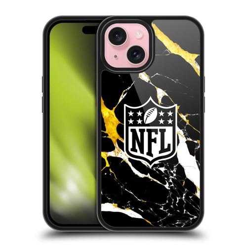 NFL Shield Marble Gel Armour Case For Apple iPhone 15 NFL Shield Marble Gel Armour Case For Apple iPhone 15