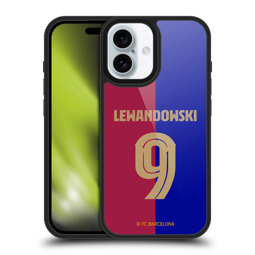 FC Barcelona 2024/25 Players Home Kit Robert Lewandowski Gel Armour Case For Apple iPhone 16